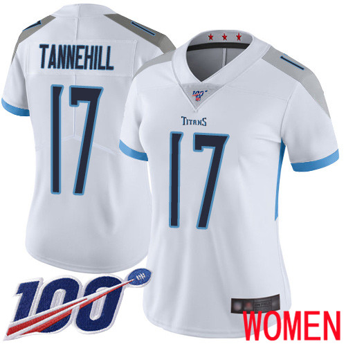 Tennessee Titans Limited White Women Ryan Tannehill Road Jersey NFL Football #17 100th Season Vapor Untouchable->youth nfl jersey->Youth Jersey